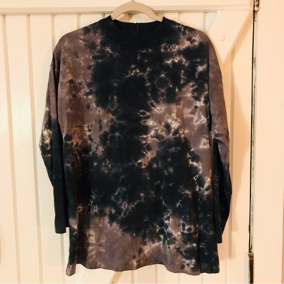 Free People Be Free Tie Dye Tee size XS Charcoal Combo - Picture 4 of 9